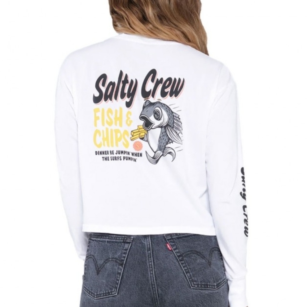 Salty Crew BLACK Fish & Chips Long Sleeve Shirt